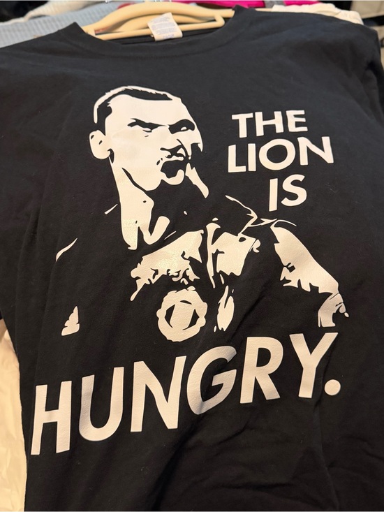 Port and Company Other - Graphic Tee - The Lion Is Hungry - Black & White ~ A Soccer Reference to Zlatan
